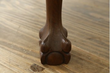 中国アンティーク　中国古玩　花梨(カリン)材　東洋美術様式の彫刻装飾が施された入れ子式スツール付き円卓　(R-088041)