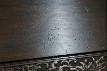和製アンティーク　希少!!　手の込んだ透かし彫刻と挽物脚が趣を添える和洋折衷の角座卓　(R-088043)