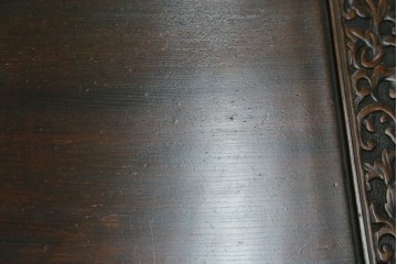 和製アンティーク　希少!!　手の込んだ透かし彫刻と挽物脚が趣を添える和洋折衷の角座卓　(R-088043)