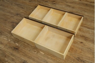中古　北海道民芸家具　HM160K　たっぷりの収納力がうれしい引き出し5杯付きの食器棚　(R-088047)