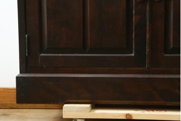 《天板取り付け加工費込み》　中古　北海道民芸家具　HM160K　クラシカルな佇まいが魅力の引き出し5杯付きキャビネット　(R-088049)