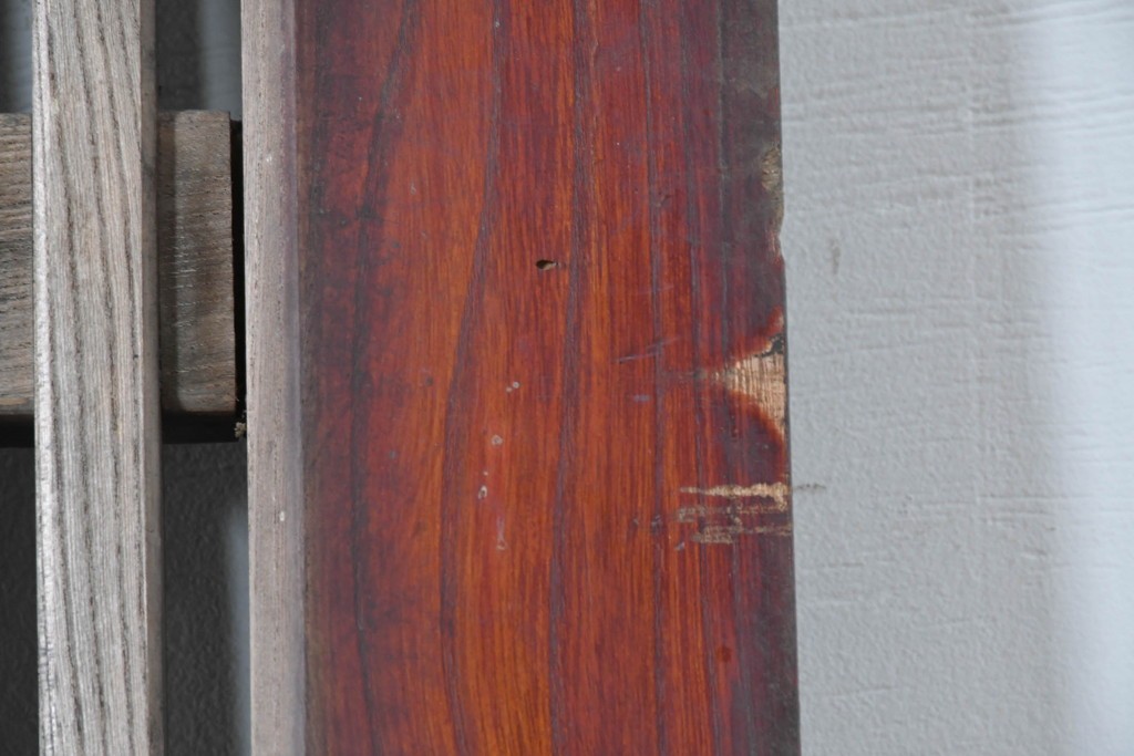 アンティーク建具　明治から大正期　欅(ケヤキ)材　力強い木目が魅力の格子蔵戸1枚　(R-088051)