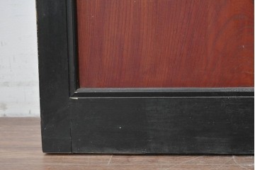 アンティーク建具　明治から大正期　欅(ケヤキ)材　漆塗り　ツートーンカラーが目を引く蔵戸1枚　(R-088054)