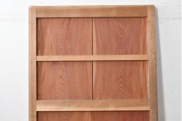 アンティーク建具　明治から大正期　欅(ケヤキ)材　漆塗り　ツートーンカラーが目を引く蔵戸1枚　(R-088054)
