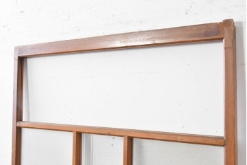 ヴィンテージ建具　昭和中期　モールガラス入りのレトロなガラス戸1枚　(R-088057)