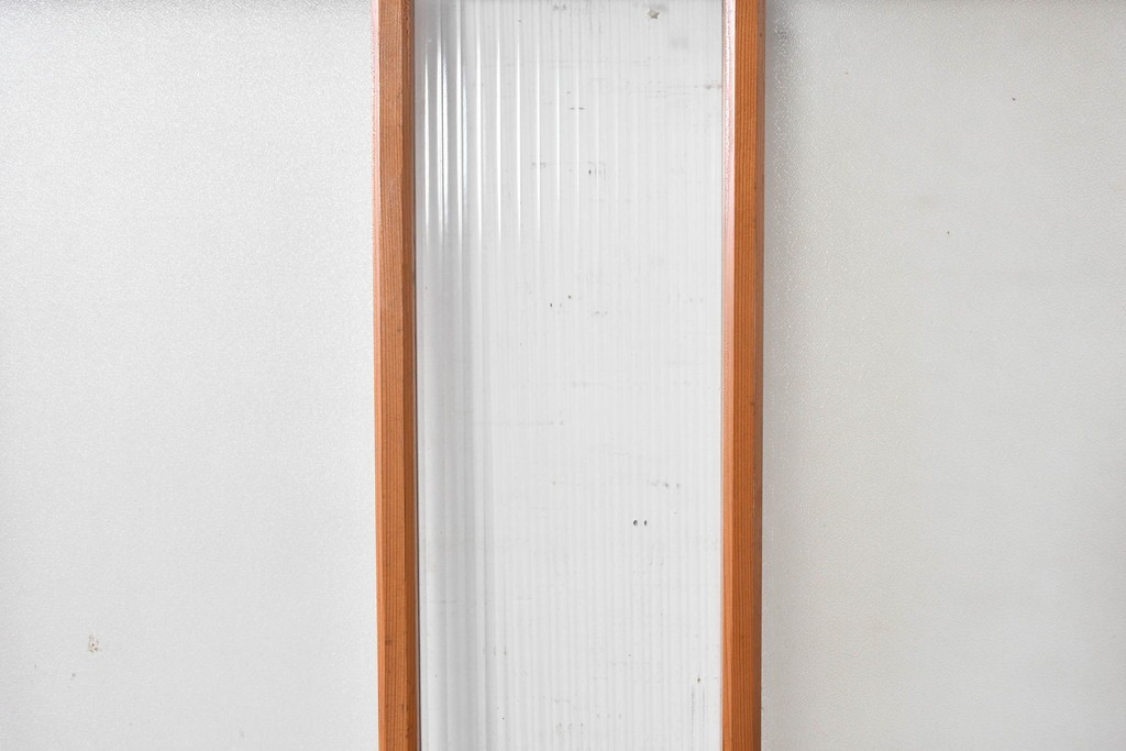 ヴィンテージ建具　昭和中期　モールガラス入りのレトロなガラス戸1枚　(R-088057)