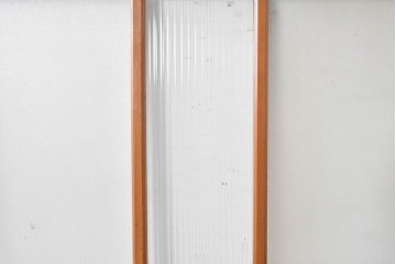 ヴィンテージ建具　昭和中期　モールガラス入りのレトロなガラス戸1枚　(R-088057)