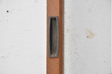 ヴィンテージ建具　昭和中期　モールガラス入りのレトロなガラス戸1枚　(R-088057)
