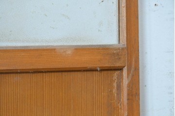ヴィンテージ建具　昭和中期　モールガラス入りのレトロなガラス戸1枚　(R-088057)
