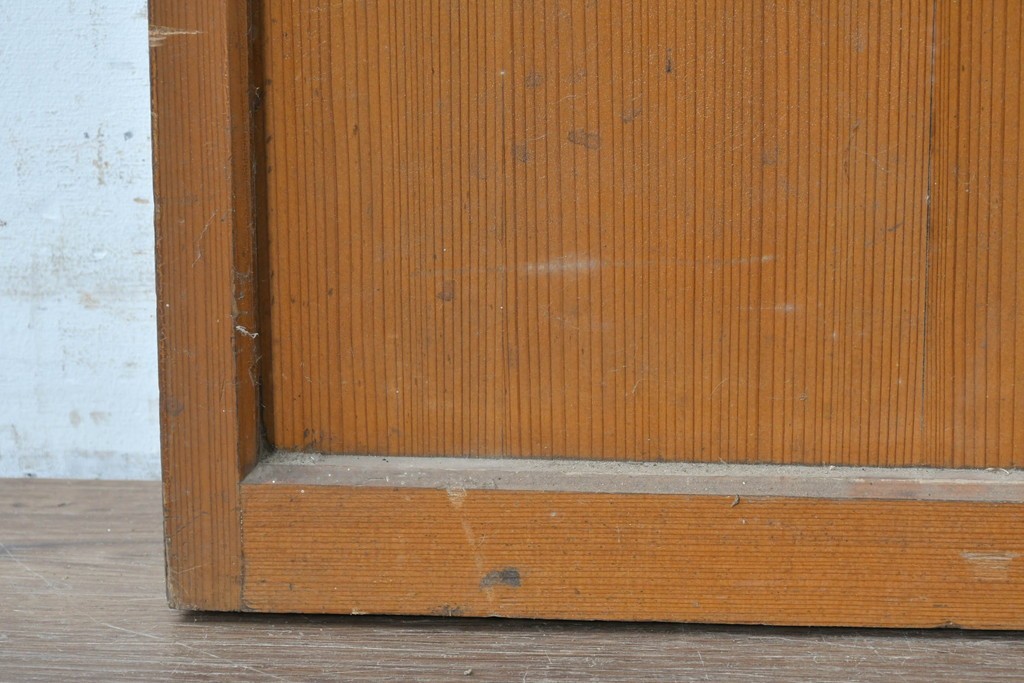 ヴィンテージ建具　昭和中期　モールガラス入りのレトロなガラス戸1枚　(R-088057)