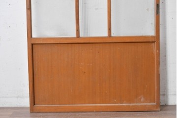 ヴィンテージ建具　昭和中期　モールガラス入りのレトロなガラス戸1枚　(R-088057)