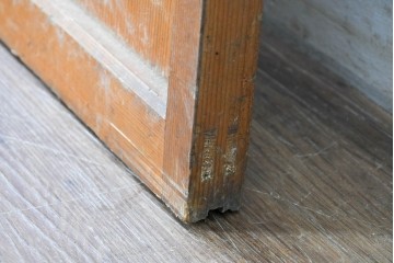 ヴィンテージ建具　昭和中期　モールガラス入りのレトロなガラス戸1枚　(R-088057)