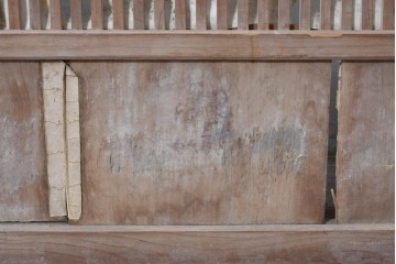 アンティーク建具　大正から昭和初期　均整の取れた格子意匠が美しい裏障子付き格子戸2枚セット　(R-088059)