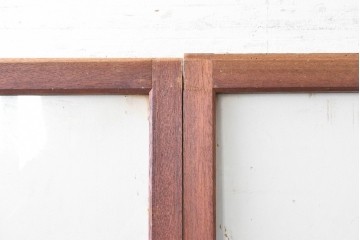 ヴィンテージ建具　昭和中期　古き良き趣を感じる大正ロマンデザインのガラス戸4枚セット　(R-088060)
