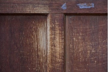ヴィンテージ建具　昭和中期　古き良き趣を感じる大正ロマンデザインのガラス戸4枚セット　(R-088060)