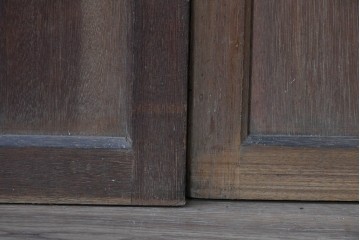 ヴィンテージ建具　昭和中期　古き良き趣を感じる大正ロマンデザインのガラス戸4枚セット　(R-088060)