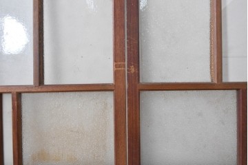 ヴィンテージ建具　昭和中期　古き良き趣を感じる大正ロマンデザインのガラス戸4枚セット　(R-088060)