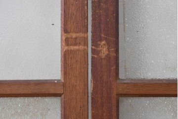 ヴィンテージ建具　昭和中期　古き良き趣を感じる大正ロマンデザインのガラス戸4枚セット　(R-088060)