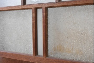 ヴィンテージ建具　昭和中期　古き良き趣を感じる大正ロマンデザインのガラス戸4枚セット　(R-088060)
