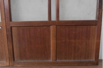 ヴィンテージ建具　昭和中期　古き良き趣を感じる大正ロマンデザインのガラス戸4枚セット　(R-088060)