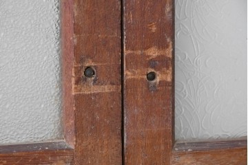 ヴィンテージ建具　昭和中期　古き良き趣を感じる大正ロマンデザインのガラス戸4枚セット　(R-088060)