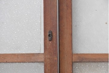 ヴィンテージ建具　昭和中期　古き良き趣を感じる大正ロマンデザインのガラス戸4枚セット　(R-088060)