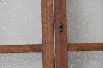 ヴィンテージ建具　昭和中期　古き良き趣を感じる大正ロマンデザインのガラス戸4枚セット　(R-088060)