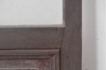 アンティーク建具　昭和初期　腰板欅(ケヤキ)材　ダイヤガラス入りの木製ドア1枚　(R-088062)
