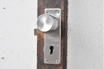 アンティーク建具　昭和初期　腰板欅(ケヤキ)材　ダイヤガラス入りの木製ドア1枚　(R-088062)