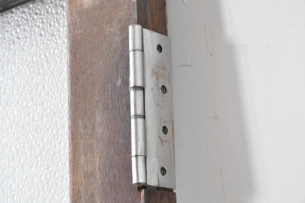 アンティーク建具　昭和初期　腰板欅(ケヤキ)材　ダイヤガラス入りの木製ドア1枚　(R-088062)