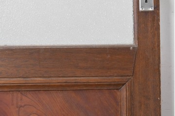 アンティーク建具　昭和初期　腰板欅(ケヤキ)材　ダイヤガラス入りの木製ドア1枚　(R-088062)