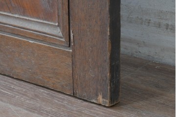 アンティーク建具　昭和初期　腰板欅(ケヤキ)材　ダイヤガラス入りの木製ドア1枚　(R-088062)