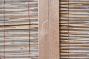 ヴィンテージ建具　昭和中期　自然素材の風合いを楽しめる夏戸3枚セット　(R-088063)