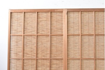 ヴィンテージ建具　昭和中期　自然素材の風合いを楽しめる夏戸3枚セット　(R-088063)