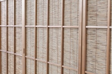 ヴィンテージ建具　昭和中期　自然素材の風合いを楽しめる夏戸3枚セット　(R-088063)