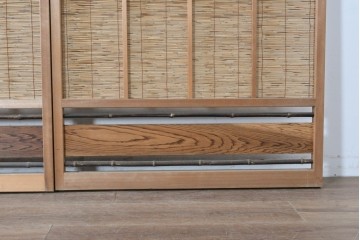 ヴィンテージ建具　昭和中期　自然素材の風合いを楽しめる夏戸3枚セット　(R-088063)