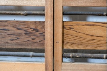 ヴィンテージ建具　昭和中期　自然素材の風合いを楽しめる夏戸3枚セット　(R-088063)