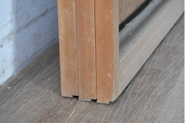 ヴィンテージ建具　昭和中期　自然素材の風合いを楽しめる夏戸3枚セット　(R-088063)