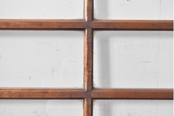 アンティーク建具　大正期　すすけた木味が魅力のガラス戸2枚セット　(R-088064)