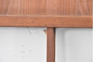 アンティーク建具　大正期　すすけた木味が魅力のガラス戸2枚セット　(R-088064)