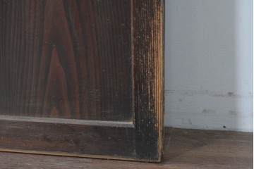 アンティーク建具　大正から昭和初期　ガラス入り　細やかな格子とガラスを組み合わせた格子帯戸3枚セット　(R-088065)