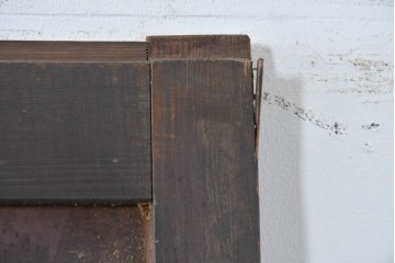 アンティーク建具　大正から昭和初期　ガラス入り　細やかな格子とガラスを組み合わせた格子帯戸3枚セット　(R-088065)