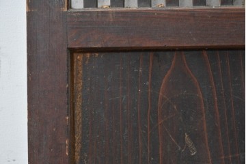アンティーク建具　大正から昭和初期　ガラス入り　細やかな格子とガラスを組み合わせた格子帯戸1枚　(R-088066)