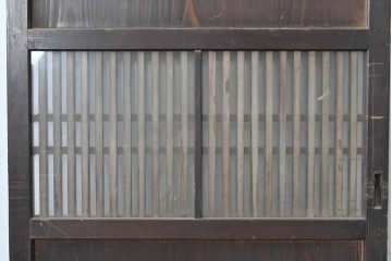 アンティーク建具　大正から昭和初期　ガラス入り　細やかな格子とガラスを組み合わせた格子帯戸1枚　(R-088066)
