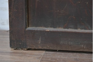 アンティーク建具　大正から昭和初期　ガラス入り　細やかな格子とガラスを組み合わせた格子帯戸1枚　(R-088066)