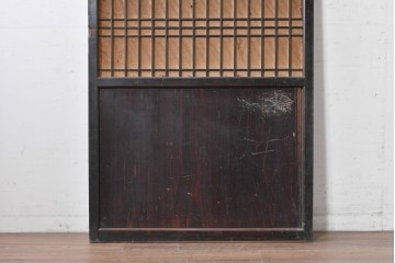 アンティーク建具　明治期から大正期　黒味を帯びた重厚な色合いの障子帯戸1枚　(R-088067)