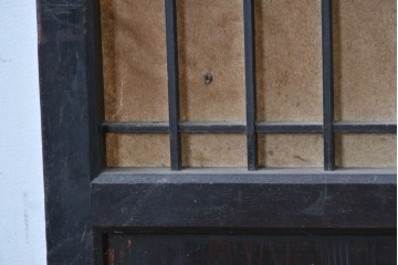 アンティーク建具　明治期から大正期　黒味を帯びた重厚な色合いの障子帯戸1枚　(R-088067)