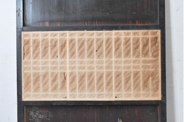 アンティーク建具　明治期から大正期　黒味を帯びた重厚な色合いの障子帯戸1枚　(R-088067)