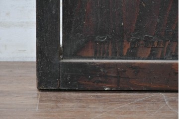 アンティーク建具　明治期から大正期　黒味を帯びた重厚な色合いの障子帯戸1枚　(R-088067)
