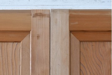 ヴィンテージ建具　昭和後期　組子の意匠が見事なガラス帯戸4枚セット　(R-088068)